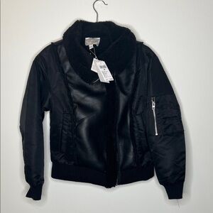 Jason Wu Faux Leather Bomber Jacket - Sherpa Lined - Women’s Medium - NWT